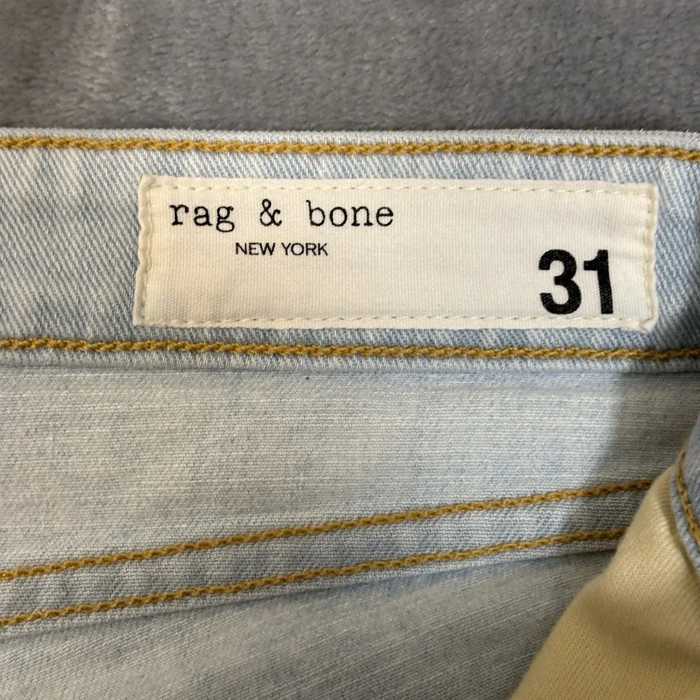Rag & Bone Womens 31x27 Dre Low-Rise Slim Boyfriend Jeans‎ Raw Hem Light Wash - Picture 3 of 9